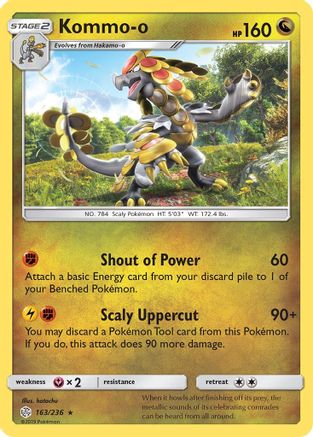 Kommo-o 163  - Reverse Holofoil SM  Cosmic Eclipse - Holo Rare