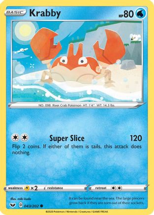 Krabby (043) (043) 043  SWSH01 Sword & Shield Base Set - Common