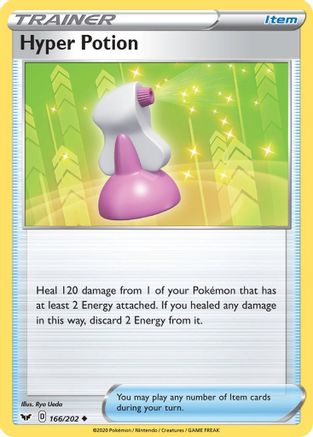 Hyper Potion 166  - Reverse Holofoil SWSH01 Sword & Shield Base Set - Uncommon