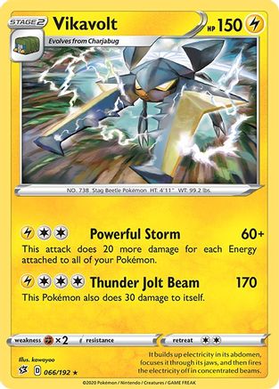 Vikavolt 066  - Reverse Holofoil SWSH02 Rebel Clash - Holo Rare