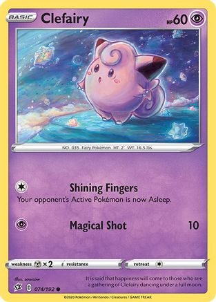Clefairy 074  - Reverse Holofoil SWSH02 Rebel Clash - Common