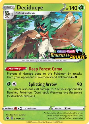 Decidueye - SWSH035 (Prerelease)  - Holofoil SWSH Sword & Shield Promo Cards - Promo