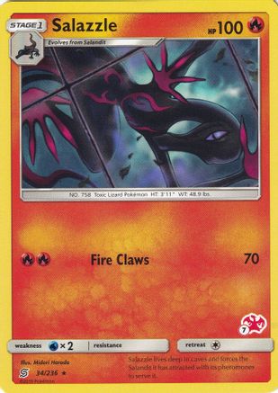 Salazzle - 34/236 (#7 Charizard Stamped)/236  Battle Academy - Promo