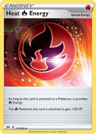 Heat R Energy 174  - Reverse Holofoil SWSH03 Darkness Ablaze - Uncommon
