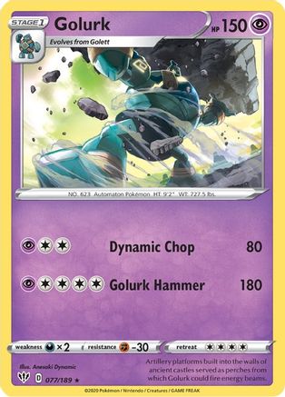 Golurk 077  SWSH03 Darkness Ablaze - Rare
