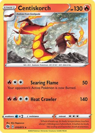 Centiskorch 010  - Holofoil Champions Path - Holo Rare