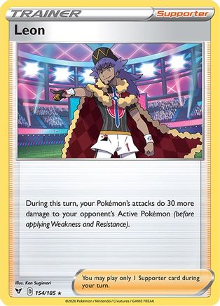 Leon 154  - Reverse Holofoil SWSH04 Vivid Voltage - Holo Rare