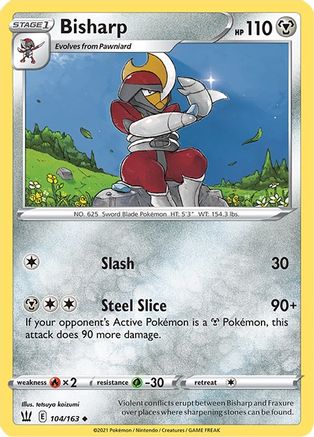 Bisharp 104  - Reverse Holofoil SWSH05 Battle Styles - Uncommon
