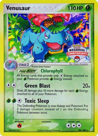 Venusaur - 28/100 (Regional Championships)/100  League & Championship Cards - Promo