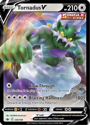Tornadus V 124  - Holofoil SWSH06 Chilling Reign - Ultra Rare