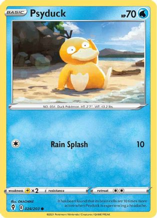 Psyduck 024  - Reverse Holofoil SWSH07 Evolving Skies - Common