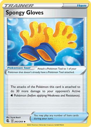 Spongy Gloves 243  - Reverse Holofoil SWSH08 Fusion Strike - Uncommon