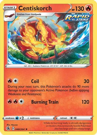 Centiskorch (48) (48) 048  - Reverse Holofoil SWSH08 Fusion Strike - Rare