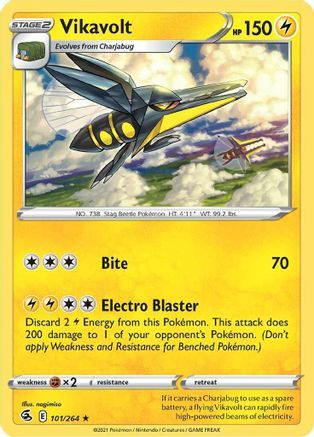 Vikavolt 101  - Reverse Holofoil SWSH08 Fusion Strike - Rare