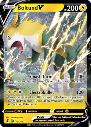 Boltund V 103  - Holofoil SWSH08 Fusion Strike - Ultra Rare
