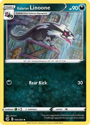Galarian Linoone 160  SWSH08 Fusion Strike - Uncommon