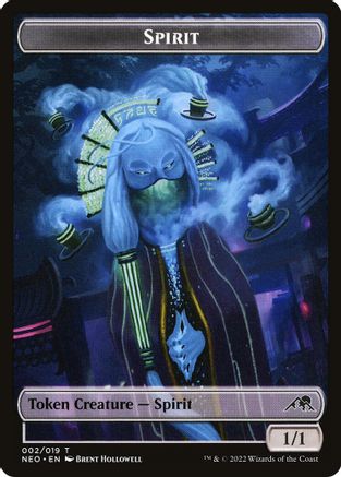 Spirit (002) // Treasure (017) Double Sided Token (NEO-2 // 17) [Kamigawa: Neon Dynasty] Foil