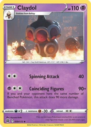 Claydol 059  - Reverse Holofoil SWSH09 Brilliant Stars - Uncommon