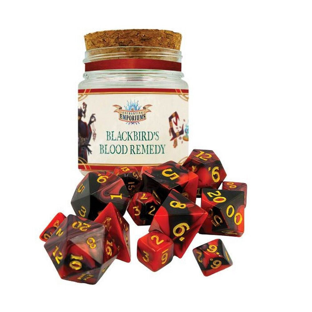 Enchanting Emporiums: Flavor of Fortune Dice Potion Blackbird's Blood Remedy