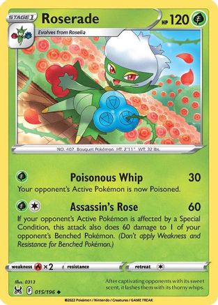 Roserade 015  - Reverse Holofoil SWSH11 Lost Origin - Uncommon