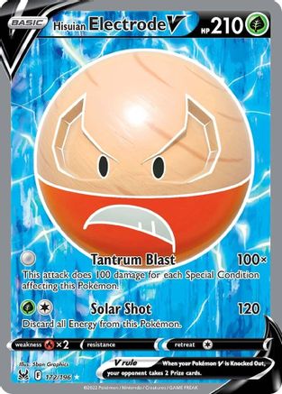 Hisuian Electrode V (Full Art) 172  - Holofoil SWSH11 Lost Origin - Ultra Rare