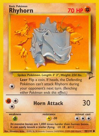 Rhyhorn 090  Base Set 2 - Common