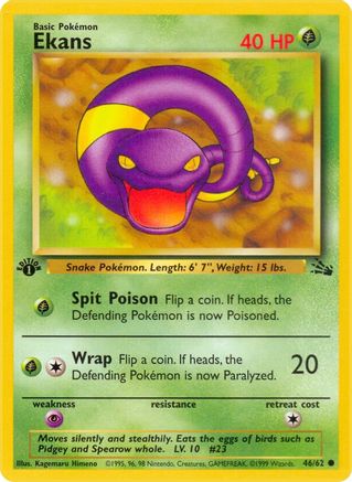 Ekans 046  - 1st Edition Fossil - Common