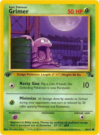 Grimer 048  - 1st Edition Fossil - Common