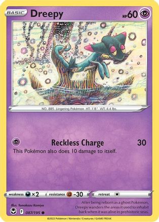 Dreepy 087  - Reverse Holofoil SWSH12 Silver Tempest - Common