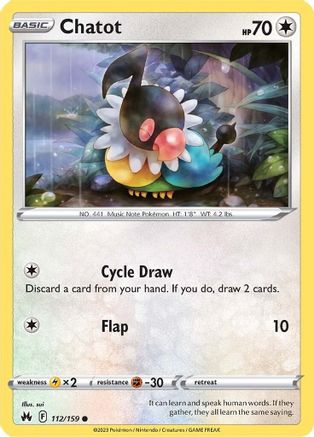 Chatot 112  SWSH Crown Zenith - Common