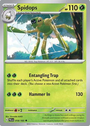 Spidops 018  - Reverse Holofoil SV02 Paldea Evolved - Uncommon