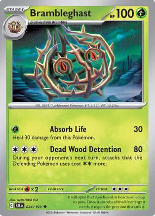 Brambleghast 024  - Reverse Holofoil SV02 Paldea Evolved - Uncommon