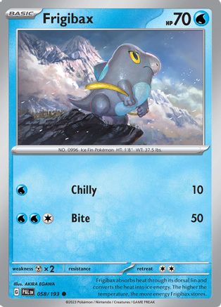 Frigibax 058/193  - Reverse Holofoil SV02 Paldea Evolved - Common