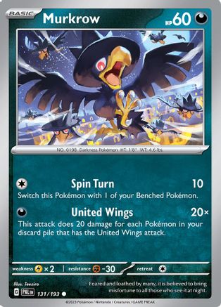 Murkrow 131  - Reverse Holofoil SV02 Paldea Evolved - Common