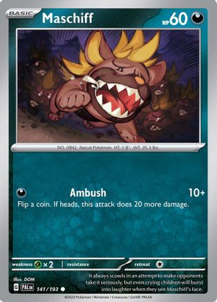 Maschiff 141/193  SV02 Paldea Evolved - Common
