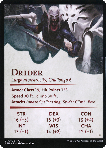 Drider // Drider (AAFR-017) - Adventures in the Forgotten Realms Art Series (Borderless) Foil