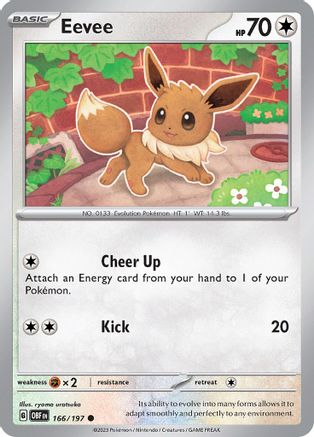Eevee 166  - Reverse Holofoil SV03 Obsidian Flames - Common