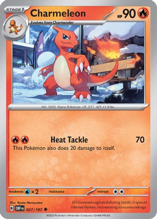 Charmeleon 027  - Reverse Holofoil SV03 Obsidian Flames - Uncommon