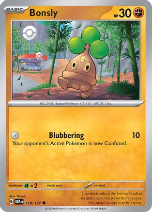 Bonsly 110  - Reverse Holofoil SV03 Obsidian Flames - Common