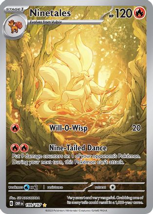 Ninetales 199/197  - Holofoil SV03 Obsidian Flames - Illustration Rare
