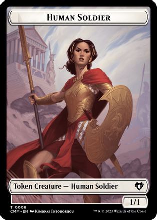 Human Soldier // Cat (0005) Double-Sided Token (CMM-6 // 5) [Commander Masters] Foil