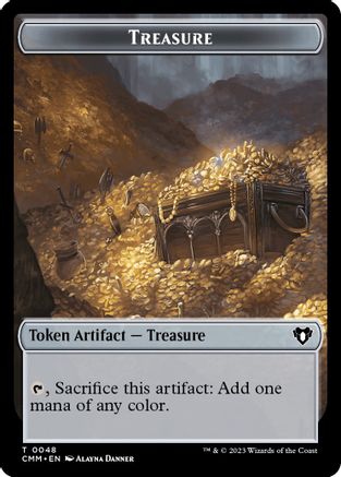 Treasure // Demon Double-Sided Token (CMM-48 // 15) [Commander Masters] Foil