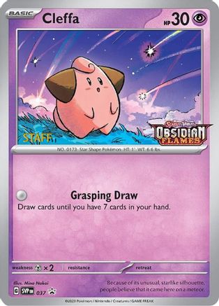 Cleffa (Prerelease) [Staff] 037  - Holofoil SV Scarlet & Violet Promo Cards - Promo