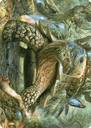 Blossoming Tortoise Art Card (ASWOE-024) [Art Series: Wilds of Eldraine]