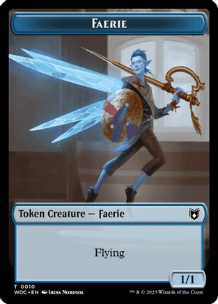 Faerie // Human Double-Sided Token (WOC-10 // 2) [Commander: Wilds of Eldraine]