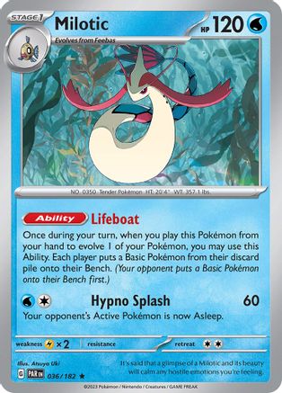 Milotic 036  - Reverse Holofoil SV04 Paradox Rift - Rare