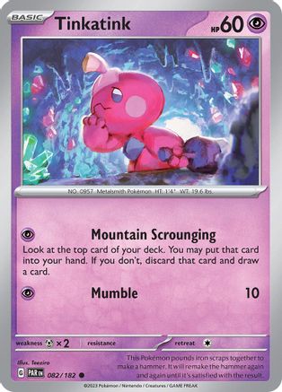 Tinkatink 082/182  - Reverse Holofoil SV04 Paradox Rift - Common