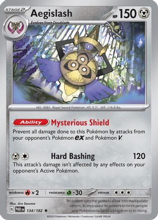 Aegislash 134/182  - Reverse Holofoil SV04 Paradox Rift - Rare