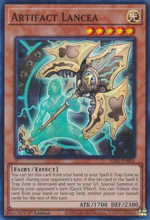 Artifact Lancea (RA01-EN006) - 25th Anniversary Rarity Collection 1st Edition