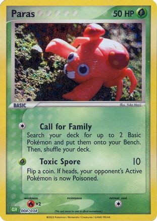Paras 004  - Holofoil Trading Card Game Classic - Classic Collection